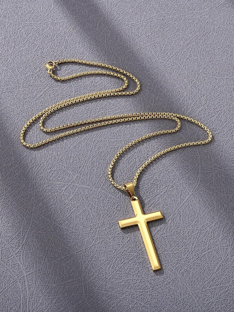 PiercingJ Cross Necklace Black Gold Silver Rotating Pendant Crucifix Necklaces For Him Men's Christmas Birthday Gift - Image 3